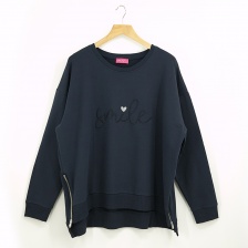 ''Smile'' Embroidered Logo Sweatshirt Navy by Tilley & Grace